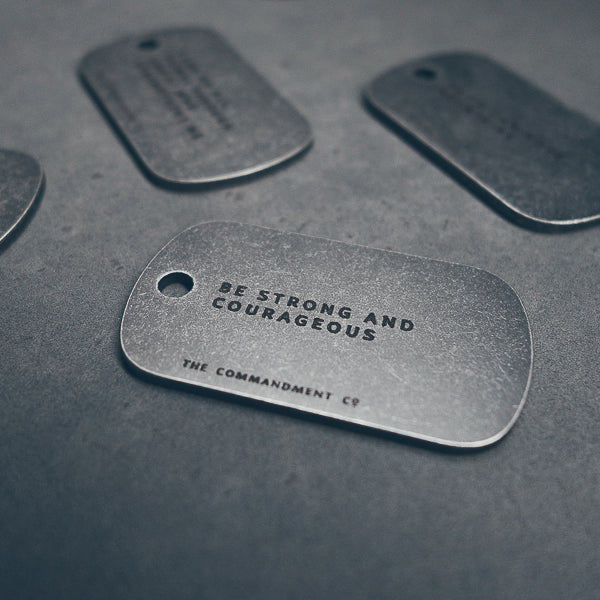 Military-inspired gunmetal dog tag necklace for men