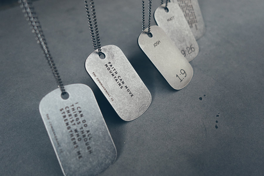Gunmetal Dog Tag Necklace - Accessories by The Commandment Co, The Commandment Co , Singapore Christian gifts shop
