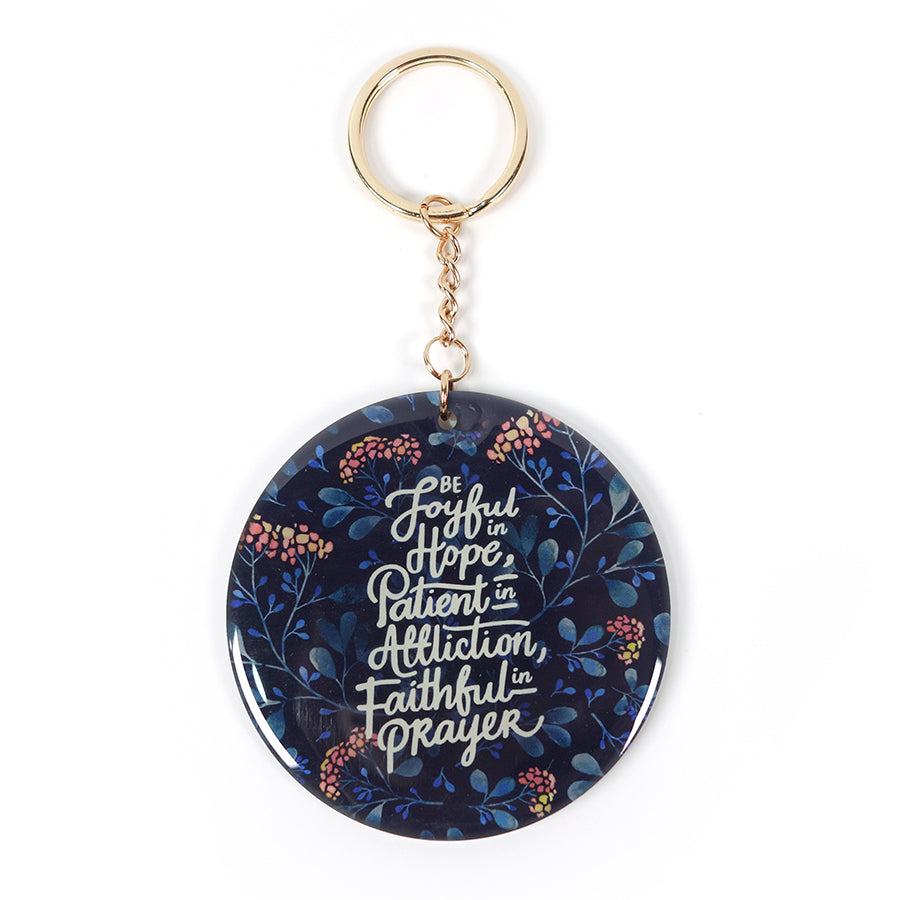 Be Joyful In Hope Patient In Affliction Faithful In Prayer {Keychain & Car Charm} - Keychain by The Commandment, The Commandment Co