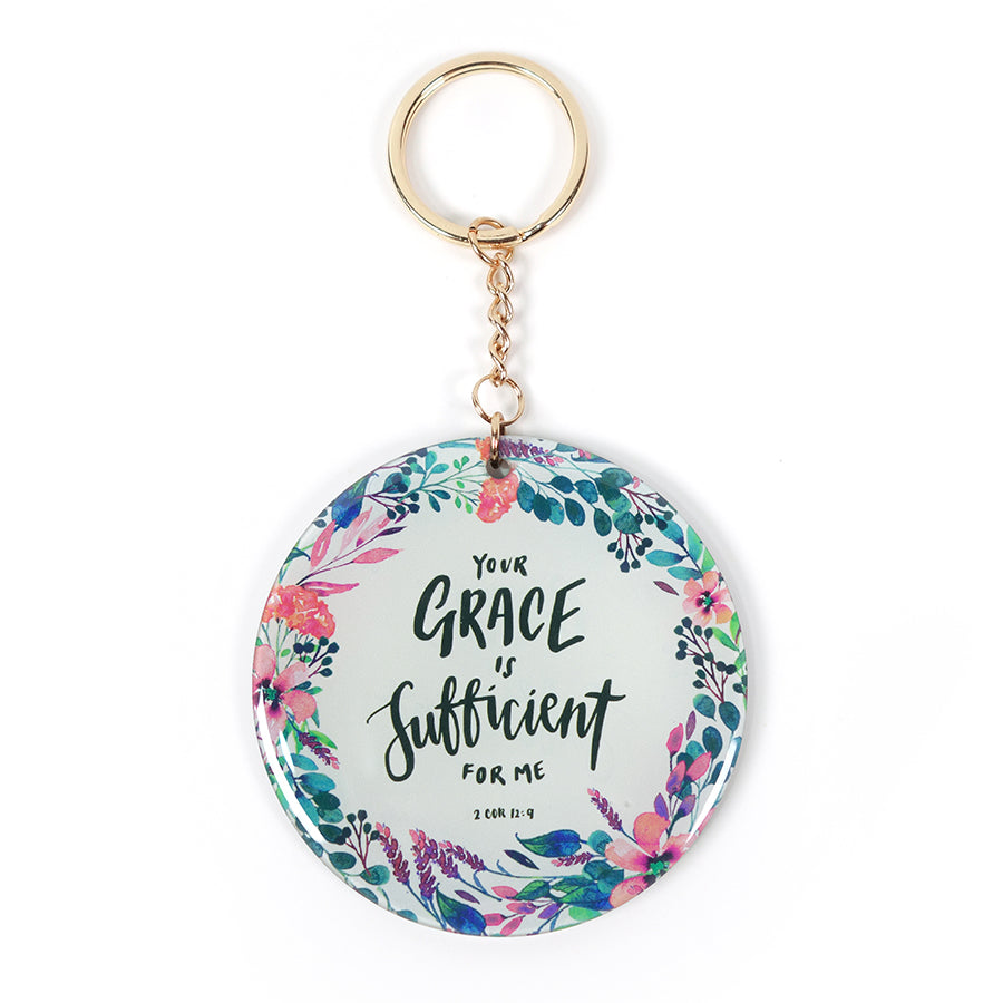 Your Grace Is Sufficient For Me {Keychain & Car Charm} - Keychain by The Commandment, The Commandment Co