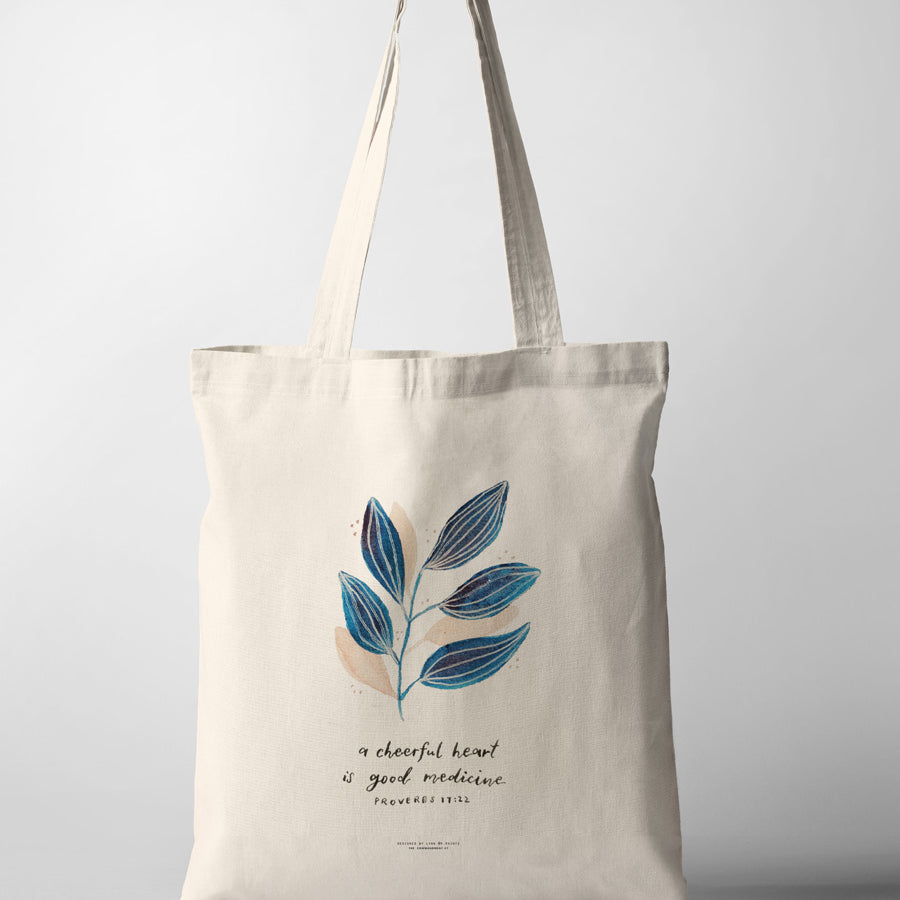 A Cheerful Heart Is Good Medicine {Tote Bag} - tote bag by P.Paints, The Commandment Co , Singapore Christian gifts shop