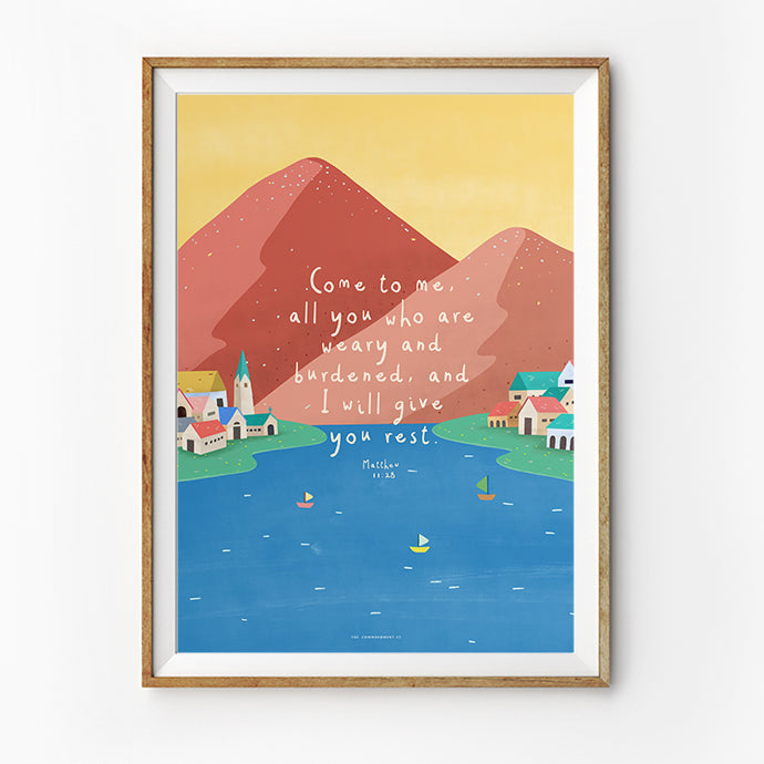 Come To Me and I Will Give You Rest {Poster} - Posters by The Commandment Co, The Commandment Co , Singapore Christian gifts shop