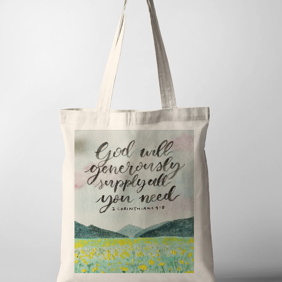 God Will Generously Supply All Your Needs {Tote Bag} - tote bag by P.Paints, The Commandment Co , Singapore Christian gifts shop