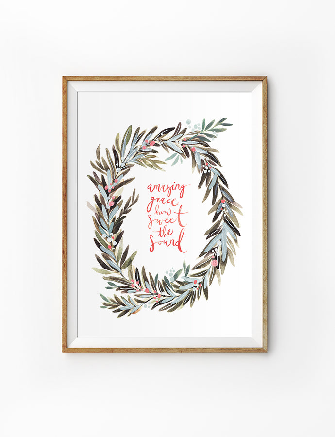 Amazing Grace How Sweet the Sound {Poster} - Posters by Salt Stains Shop, The Commandment Co