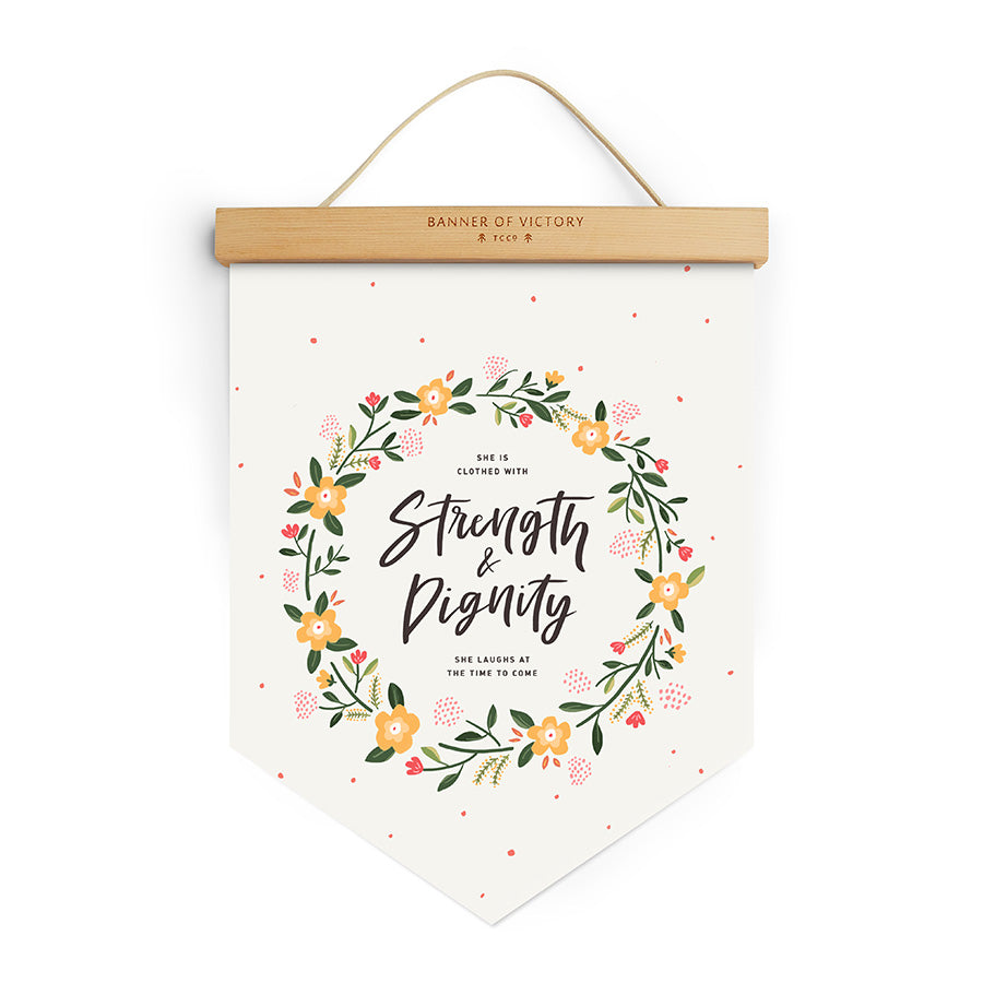 She is Clothed with Strength and Dignity {Banner of Victory} - Banners by The Commandment Co, The Commandment Co , Singapore Christian gifts shop