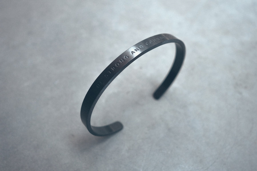 Be Strong & Courageous Black on Black Verse Band by J&Co Foundry.