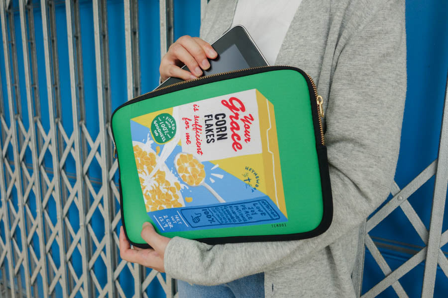 Grace Cereal | Laptop Sleeve {LOVE SUPERMARKET} - Laptop Sleeve by The Commandment Co, The Commandment Co , Singapore Christian gifts shop