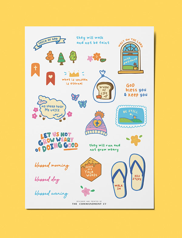 Blessed | Journaling Sticker Sheet - Stickers by The Commandment Co , The Commandment Co , Singapore Christian gifts shop