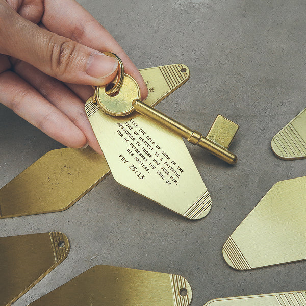 Hotel Brass Keychain - Keychain by The Messenger by TCCO, The Commandment Co , Singapore Christian gifts shop