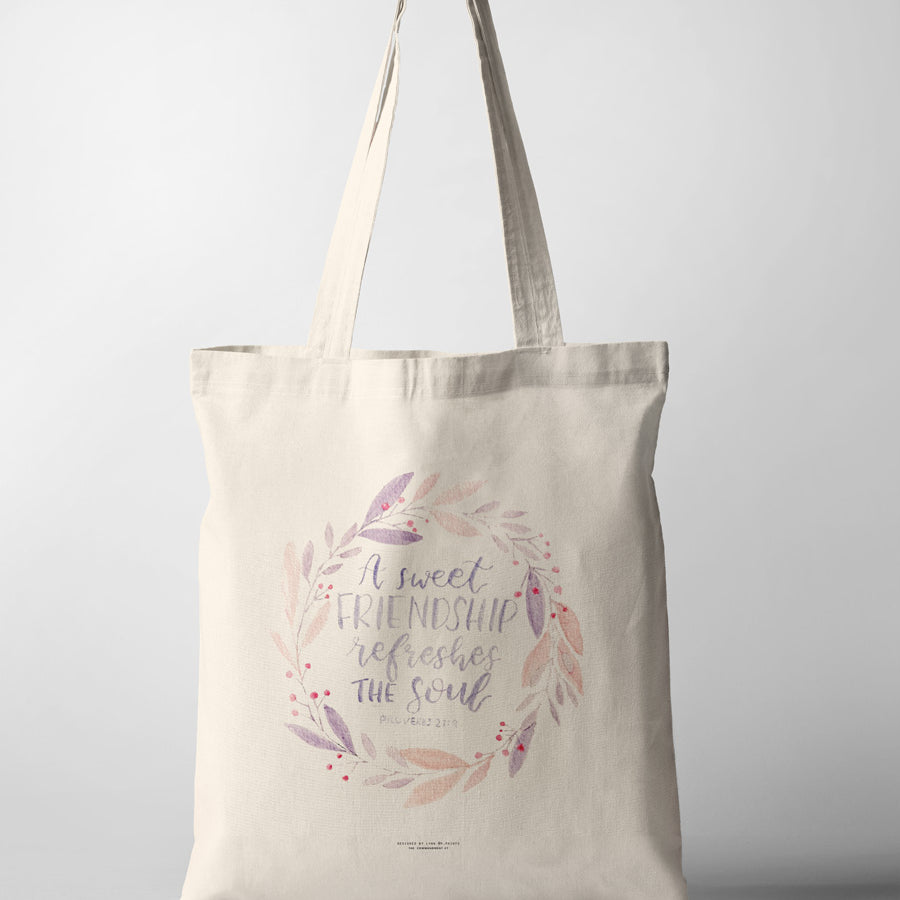 A Sweet Friendship Refreshes The Soul {Tote Bag} - tote bag by P.Paints, The Commandment Co , Singapore Christian gifts shop