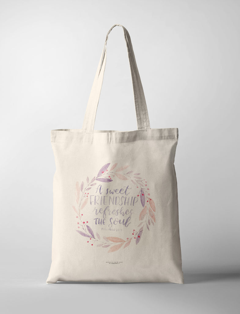 A Sweet Friendship Refreshes The Soul {Tote Bag} - tote bag by P.Paints, The Commandment Co , Singapore Christian gifts shop