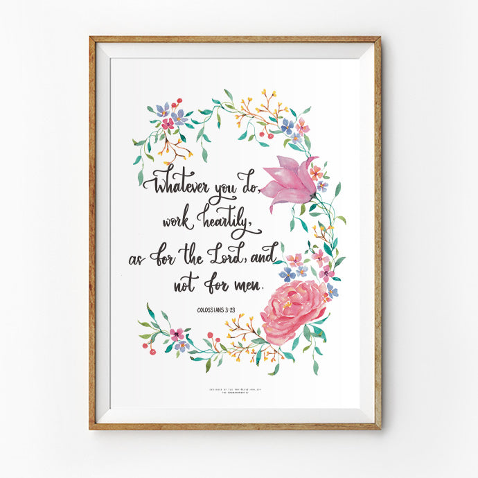 Whatever You Do {Poster} - Posters by Love Ann Joy, The Commandment Co , Singapore Christian gifts shop