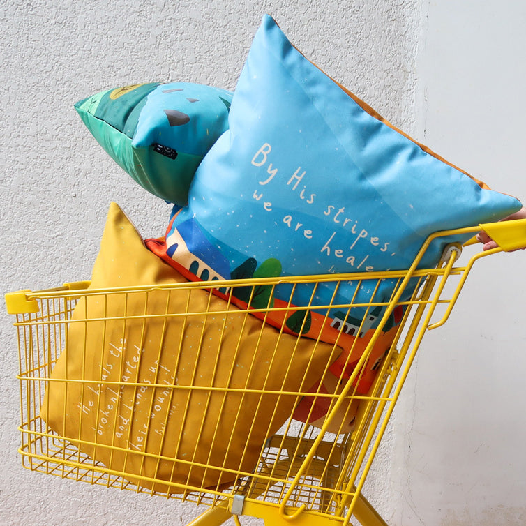 He Heals the Brokenhearted {Cushion Cover} - Cushion Covers by The Commandment Co, The Commandment Co , Singapore Christian gifts shop