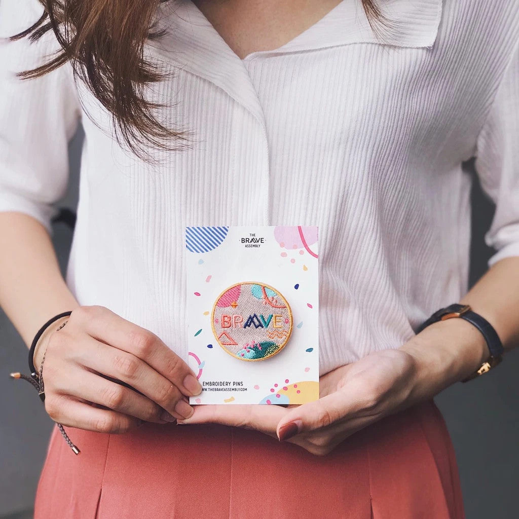 BRAVE {Embroidery Pin} - Accessories by The Brave Assembly, The Commandment Co , Singapore Christian gifts shop