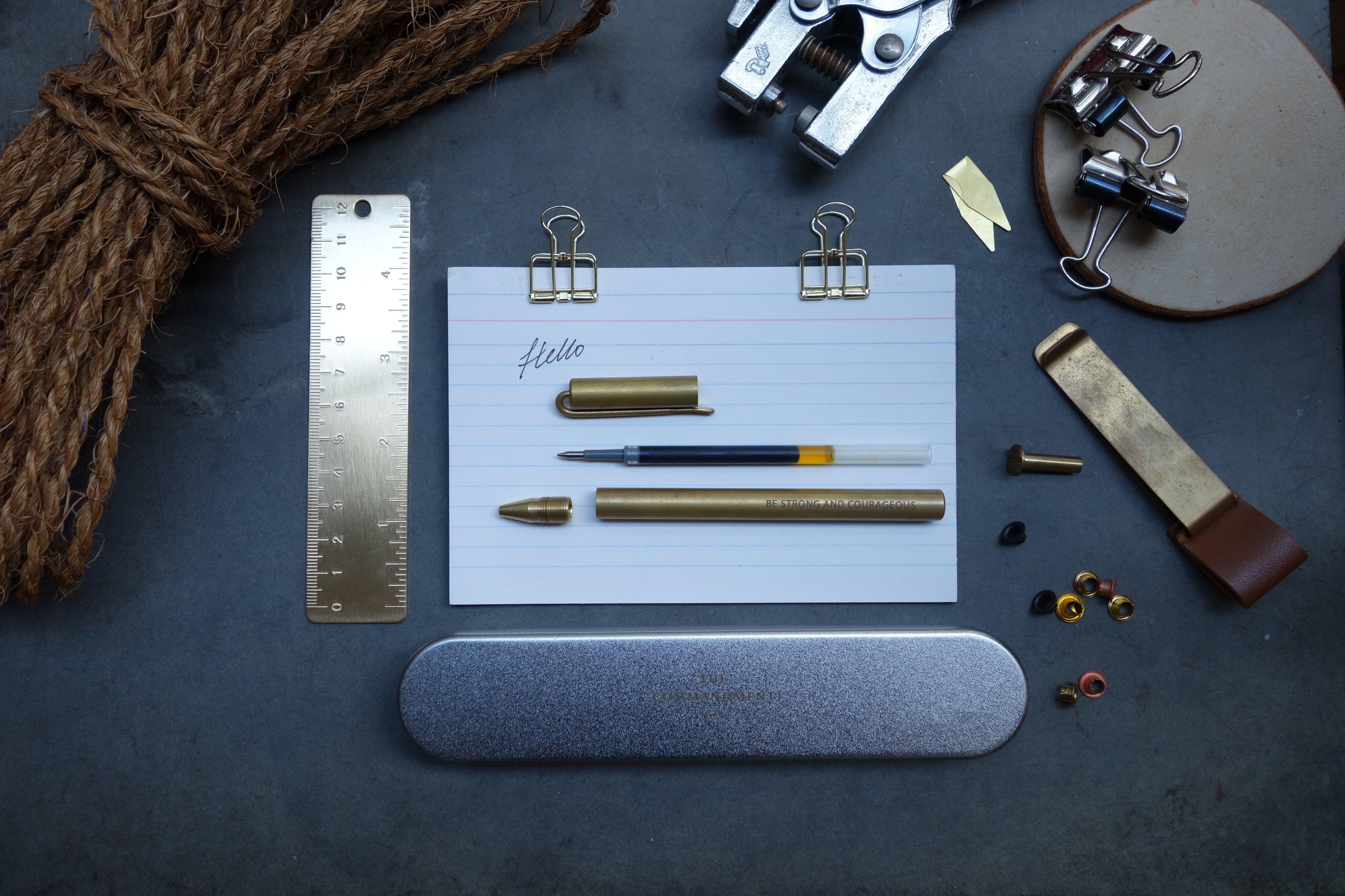 Rollerball Pen (Ink) Basic I {Personalised Brass Pen} - Brass Pen by The Commandment, The Commandment Co , Singapore Christian gifts shop