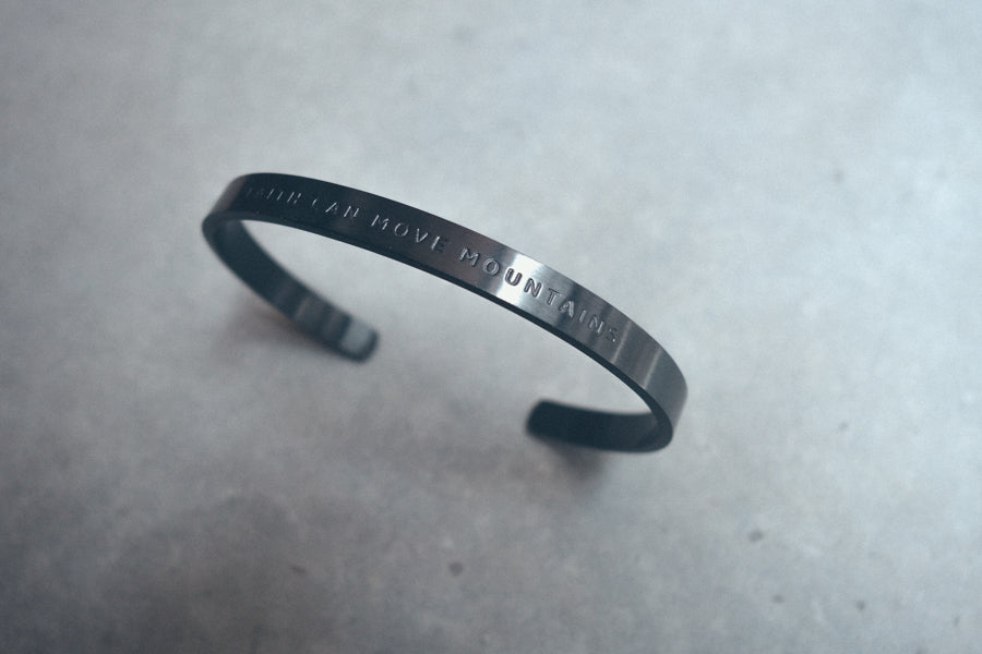Faith Can Move Mountains Black on Black Verse Band by J&Co Foundry.