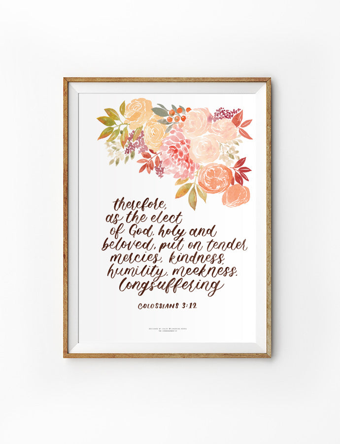 bible verse with floral poster design ideal for home wall decoration