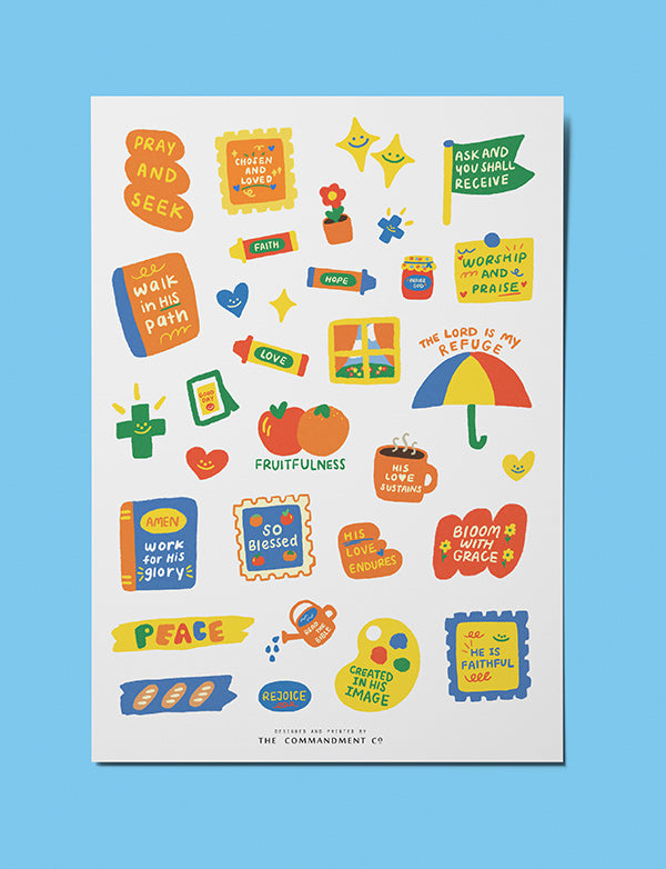 Fruitfulness | Journaling Sticker Sheet - Stickers by The Commandment Co , The Commandment Co , Singapore Christian gifts shop