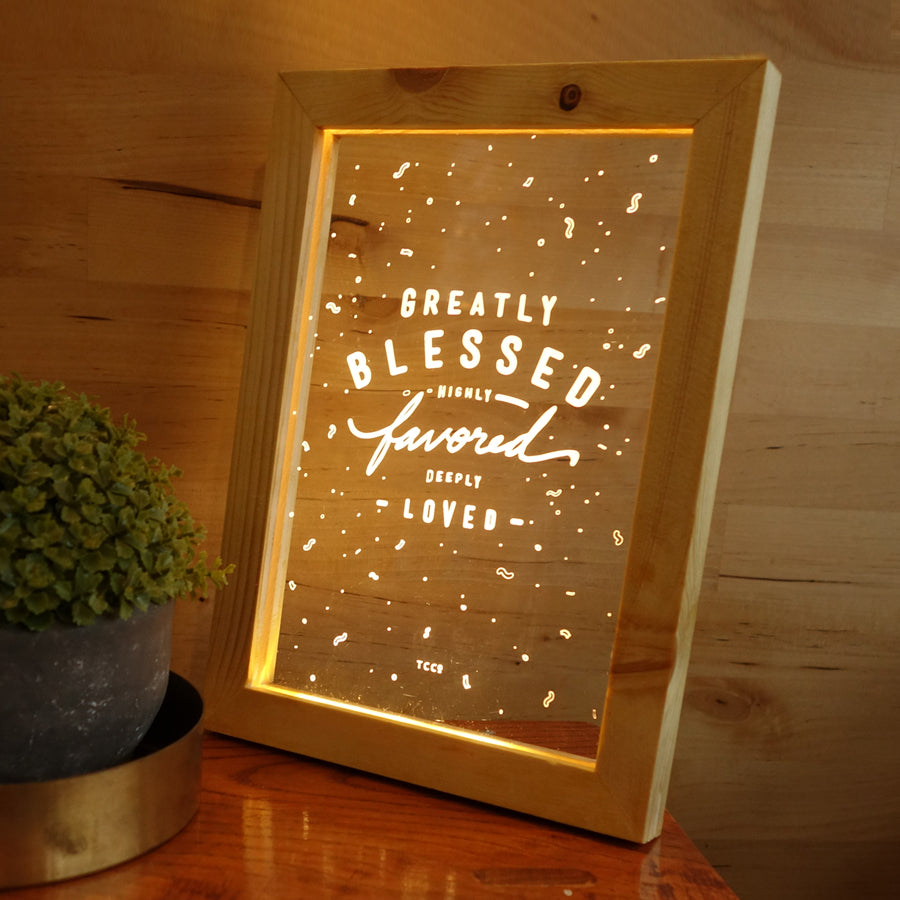 Greatly Blessed Highly Favored Deeply Loved {Night Light} - Night Light by The Commandment, The Commandment Co , Singapore Christian gifts shop