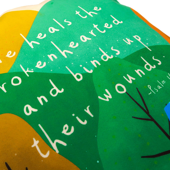 He Heals the Brokenhearted {Cushion Cover} - Cushion Covers by The Commandment Co, The Commandment Co , Singapore Christian gifts shop