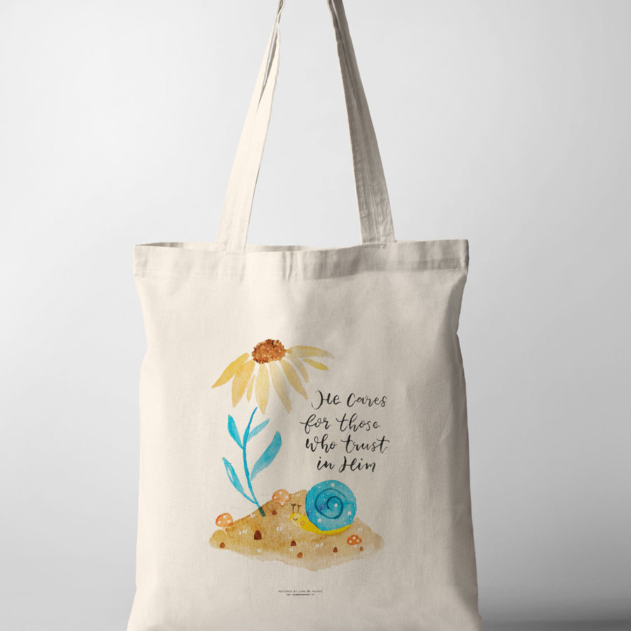 He Cares For Those Who Trust in Him {Tote Bag} - tote bag by P.Paints, The Commandment Co , Singapore Christian gifts shop
