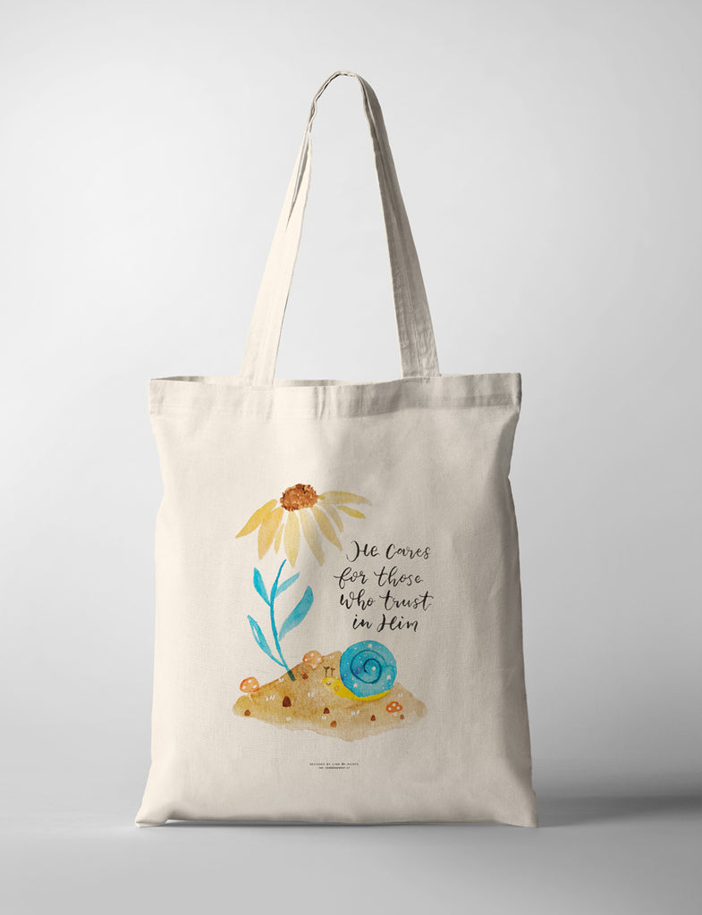 He Cares For Those Who Trust in Him {Tote Bag} - tote bag by P.Paints, The Commandment Co , Singapore Christian gifts shop