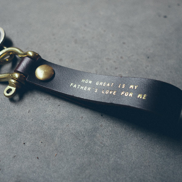 Leather Keychain with Brass - Keychain by The Messenger by TCCO, The Commandment Co , Christian Gifts Store Singapore