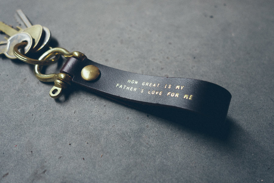 Leather Keychain with Brass - Keychain by The Messenger by TCCO, The Commandment Co , Christian Gifts Store Singapore