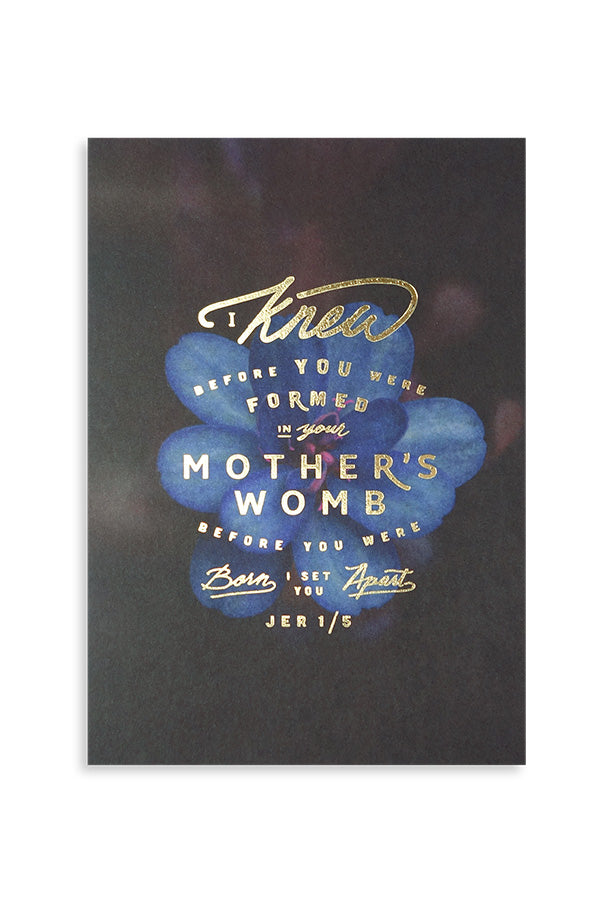 I knew before you were formed in your mother's womb. Before you were born I set you apart | Greeting card for children