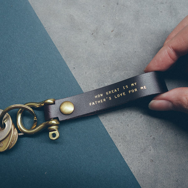 Leather Keychain with Brass - Keychain by The Messenger by TCCO, The Commandment Co , Christian Gifts Store Singapore