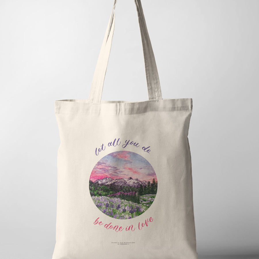 Done In Love {Tote Bag} - tote bag by Flowering Words, The Commandment Co