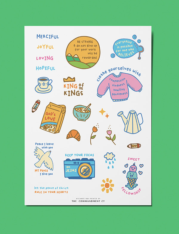 Mercies | Journaling Sticker Sheet - Stickers by The Commandment Co , The Commandment Co , Singapore Christian gifts shop