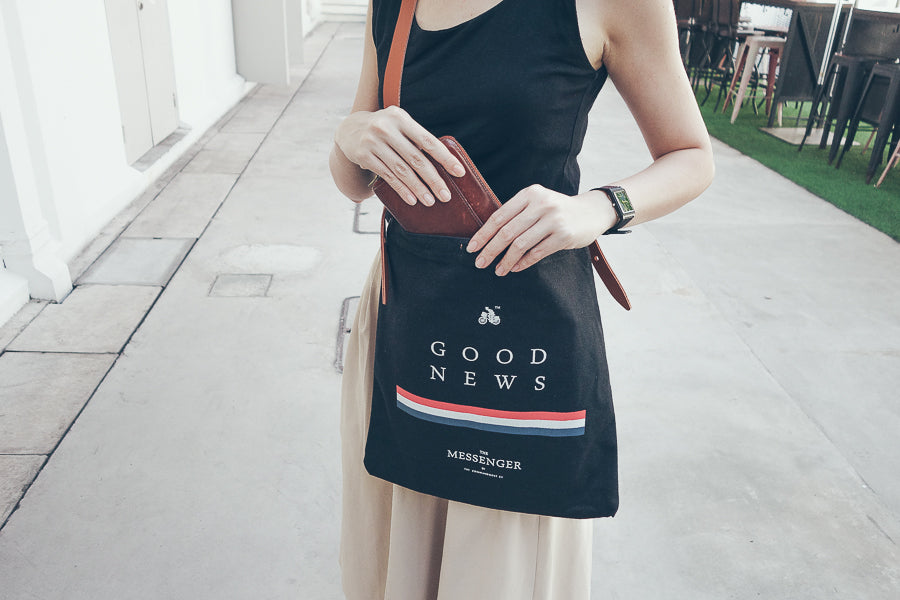 Good News {Sling Bag} - tote bag by The Messenger by TCCO, The Commandment Co , Singapore Christian gifts shop