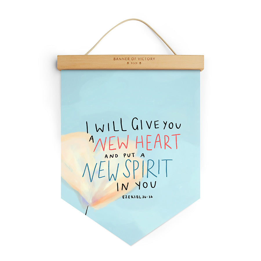New Heart New Spirit {Banner of Victory} - Banners by The Commandment Co, The Commandment Co , Singapore Christian gifts shop