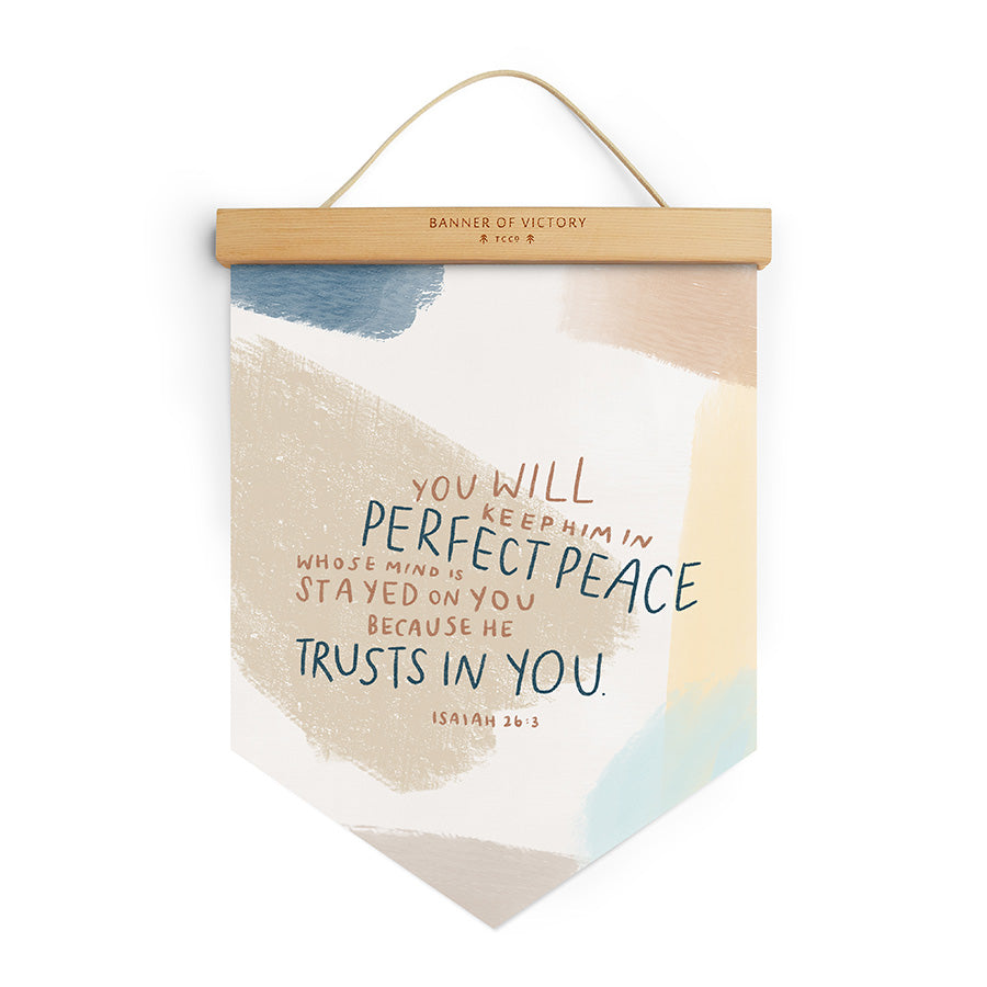 You Will Keep Him In Perfect Peace {Banner of Victory} - Banners by The Commandment Co, The Commandment Co , Singapore Christian gifts shop