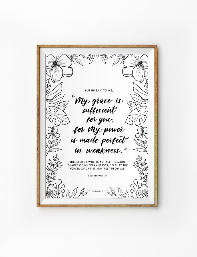 black and white flora illustration bible poster design by Singapore Christianity gift store