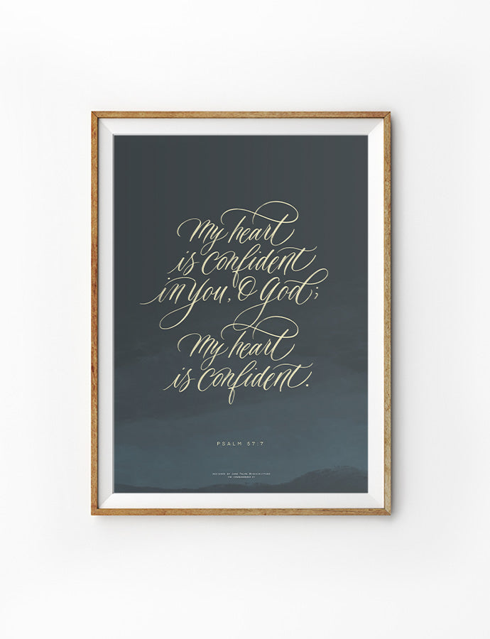 My Heart Is Confident {Poster} - Posters by Ink Scripture, The Commandment Co , Singapore Christian gifts shop