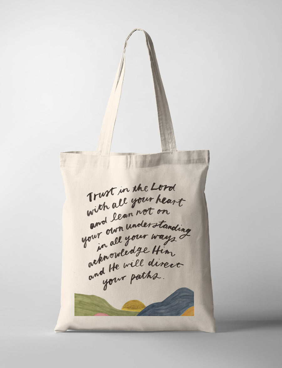 Bible Verse Proverbs 3:5-6 tote outfit design by Bonny