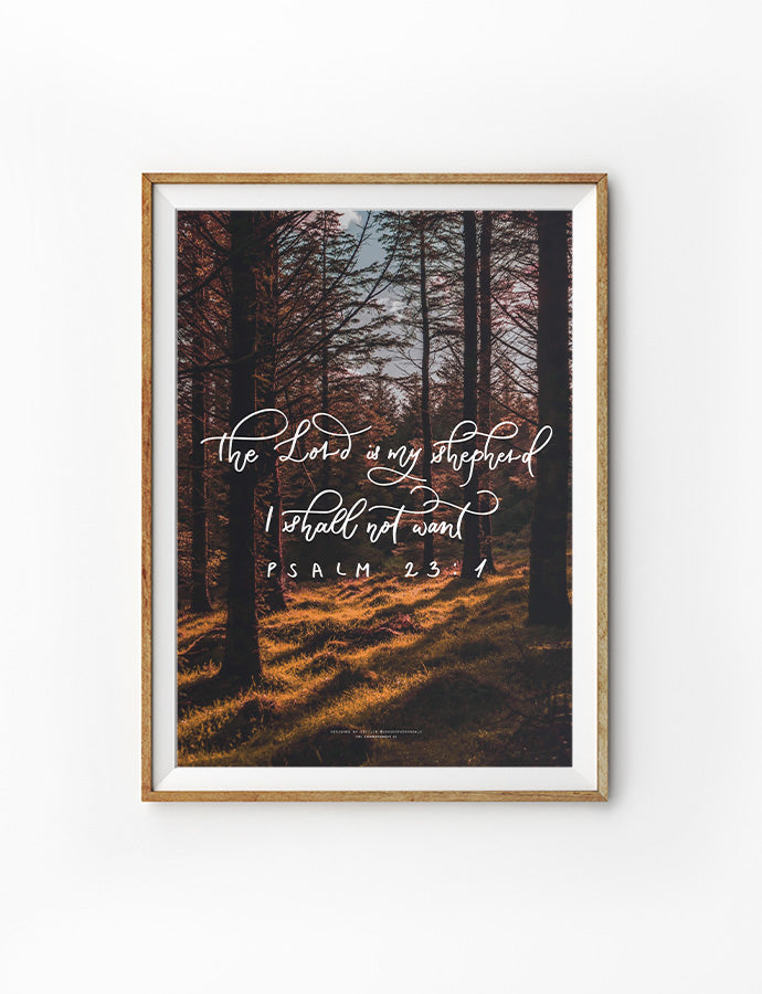 The Lord Is My Shepherd wall art poster design