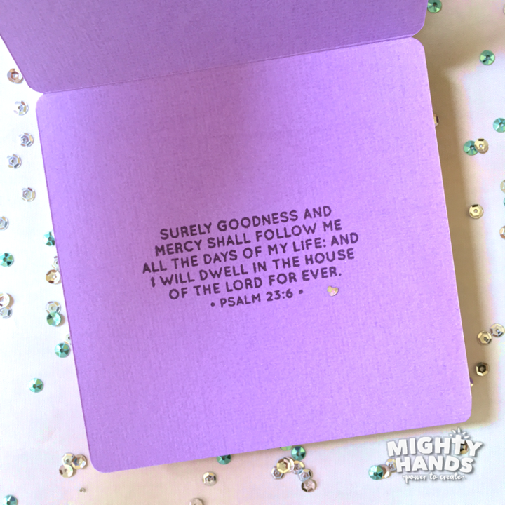 Psalm 23:6 stamped on card