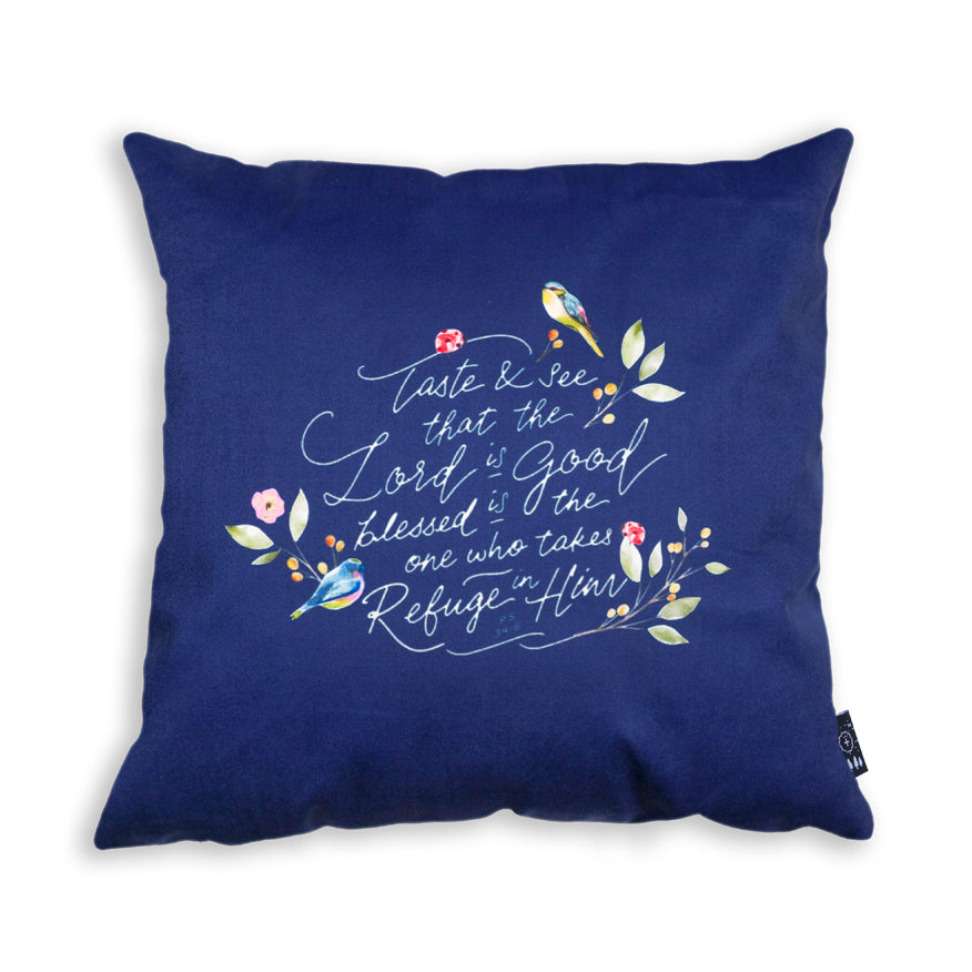 Blessed is the one who takes refuge in Him {Cushion Cover} - Cushion Covers by The Commandment Co, The Commandment Co , Singapore Christian gifts shop