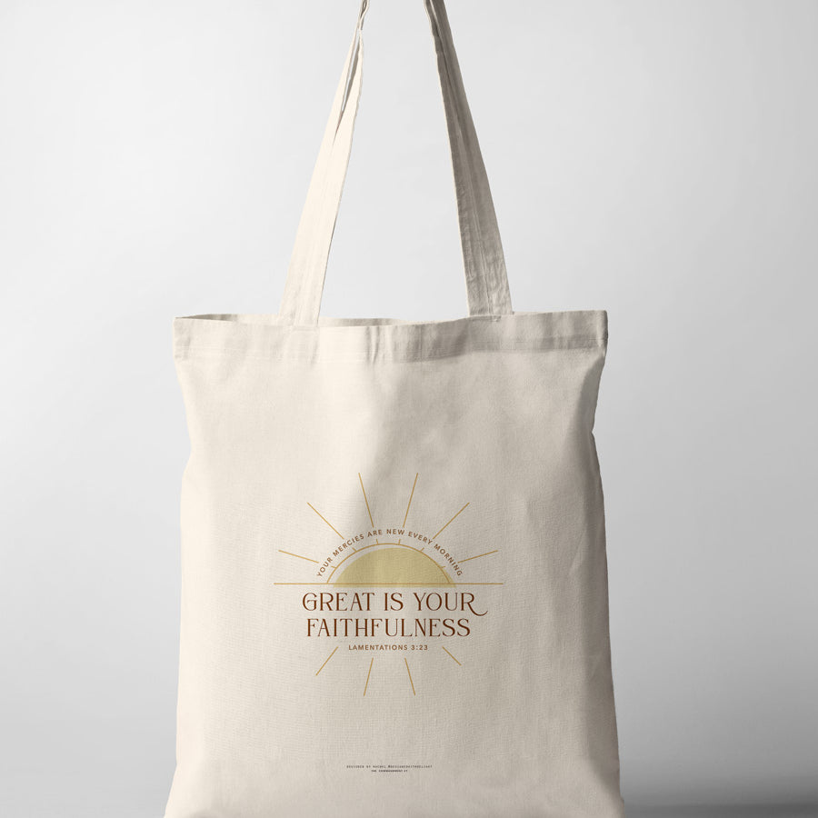 Great Is Your Faithfulness {Tote Bag} - tote bag by Designed With Delight, The Commandment Co , Singapore Christian gifts shop