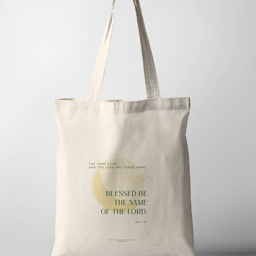 Blessed Be The Name of The Lord {Tote Bag} - tote bag by Designed With Delight, The Commandment Co