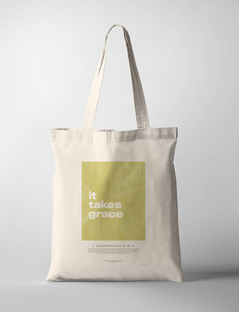 It Takes Grace {Tote Bag} - tote bag by pbinthesea, The Commandment Co , Singapore Christian gifts shop