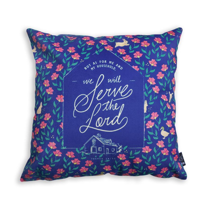 We will serve the Lord V2 {Cushion Cover} - Cushion Covers by The Commandment Co, The Commandment Co , Singapore Christian gifts shop