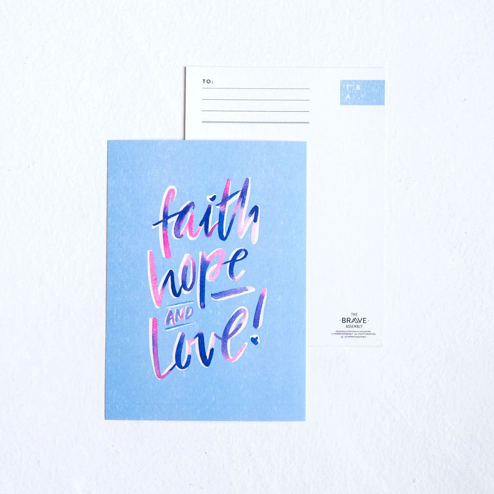 Faith Hope Love {Card} - Cards by The Brave Assembly, The Commandment Co , Singapore Christian gifts shop