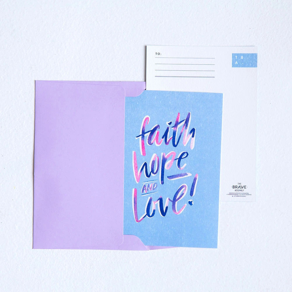 Faith Hope Love {Card} - Cards by The Brave Assembly, The Commandment Co , Singapore Christian gifts shop
