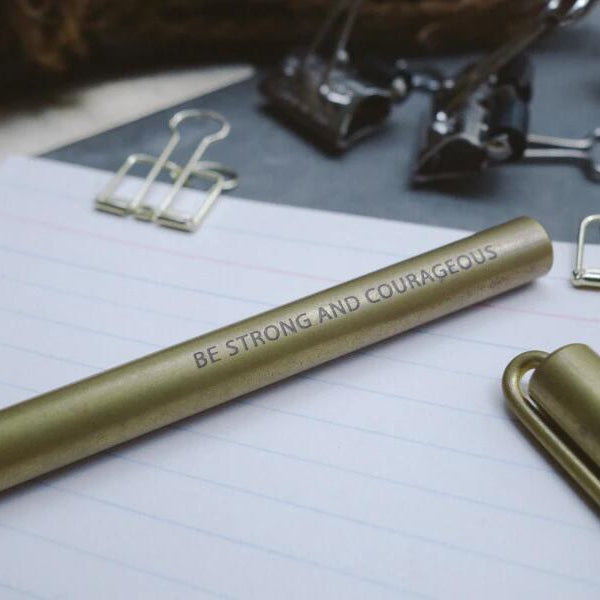 Rollerball Pen (Ink) Basic I {Personalised Brass Pen} - Brass Pen by The Commandment, The Commandment Co , Singapore Christian gifts shop