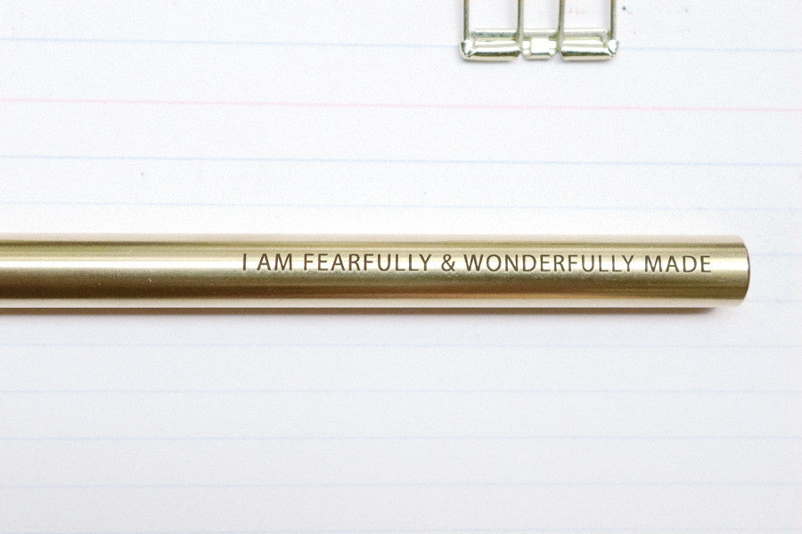 I am fearfully and wonderfully made {Brass Pen} - Brass Pen by The Commandment, The Commandment Co , Singapore Christian gifts shop