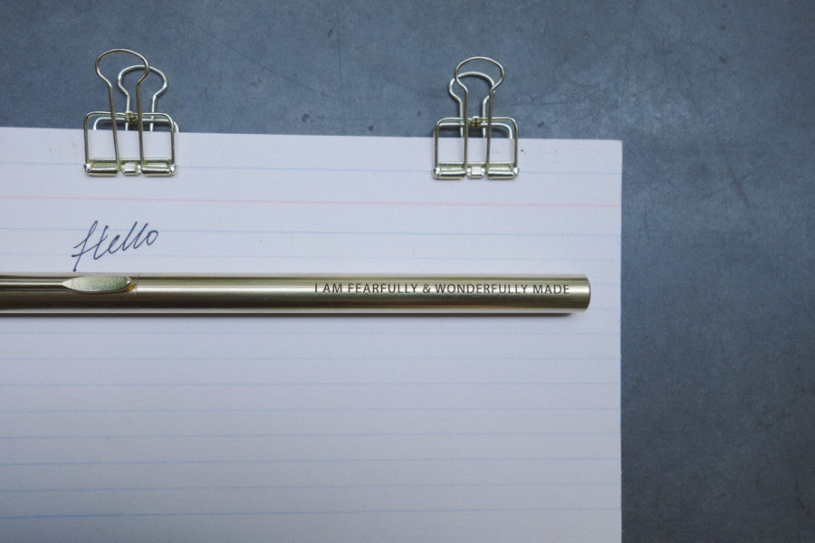 I am fearfully and wonderfully made {Brass Pen} - Brass Pen by The Commandment, The Commandment Co , Singapore Christian gifts shop